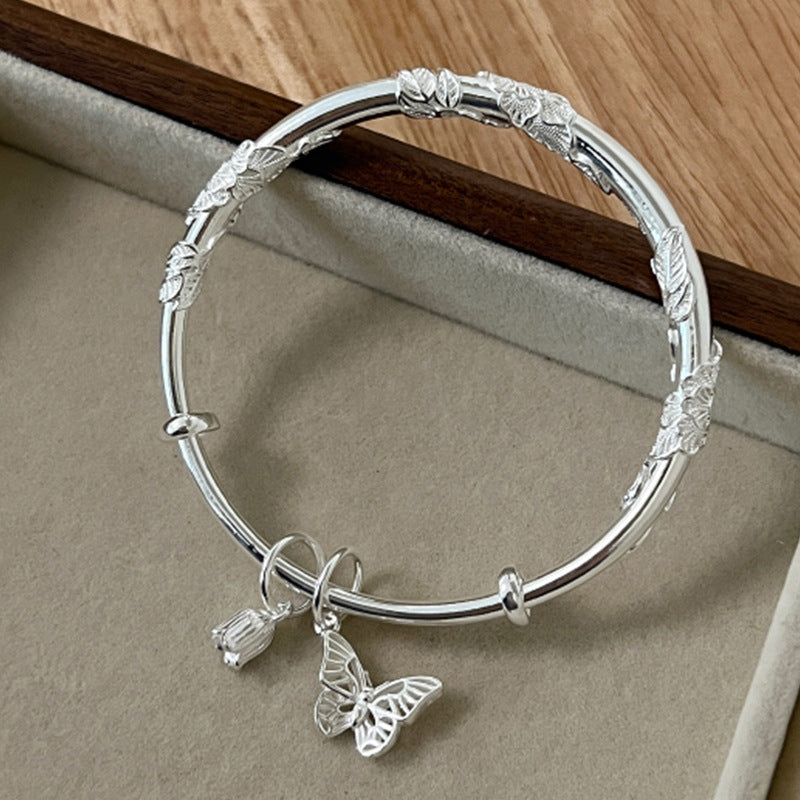 Like Brocade Flower Stamen Butterfly Bell Solid Bracelets