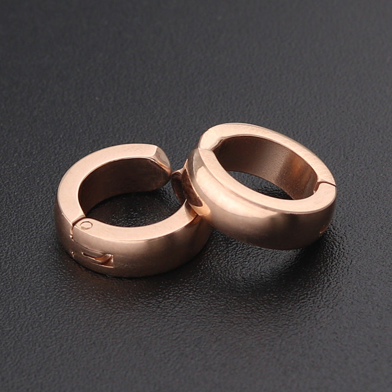 Men's Hip Hop Punk Titanium Steel No Piercing Earrings