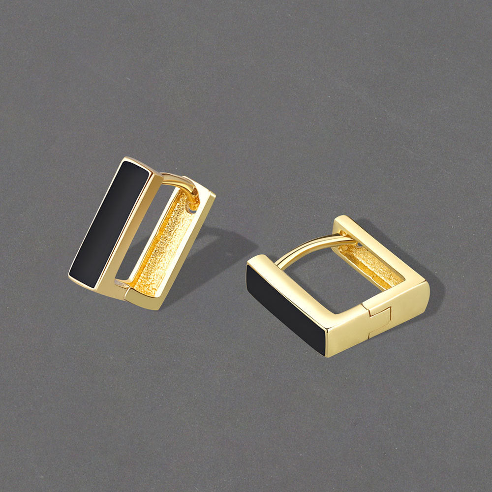 Small Fashion Three-dimensional Square Epoxy Female Earrings