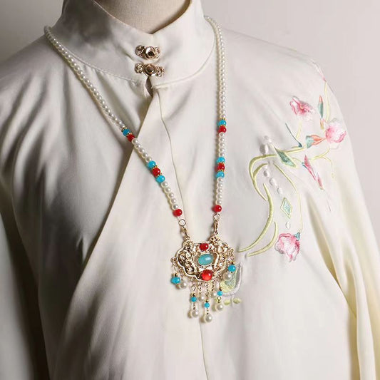 Style Bride Imitation Jade Alloy Hanging Necklaces