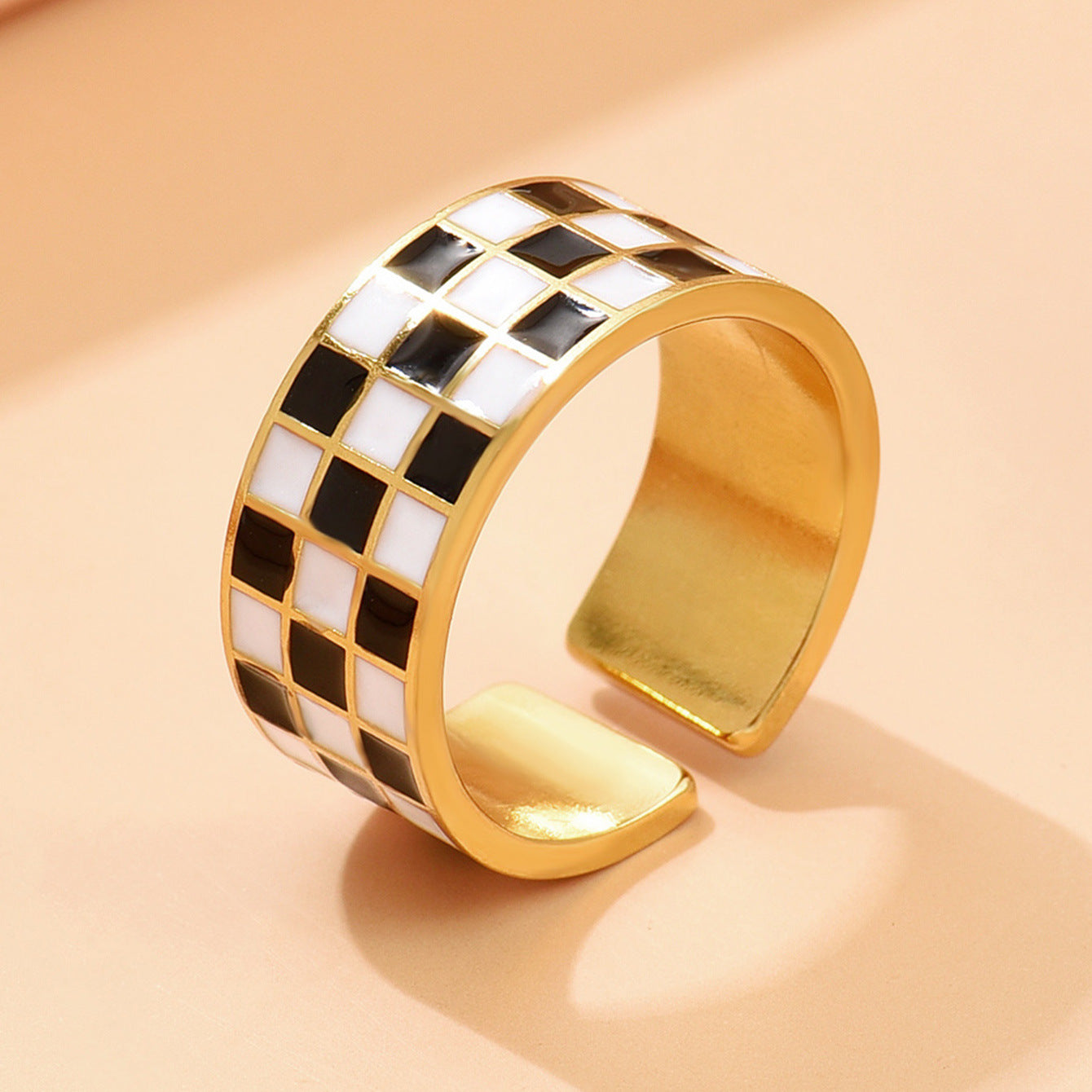 Female Simple Cold Style Titanium Steel High-grade Enamel Index Finger Ring