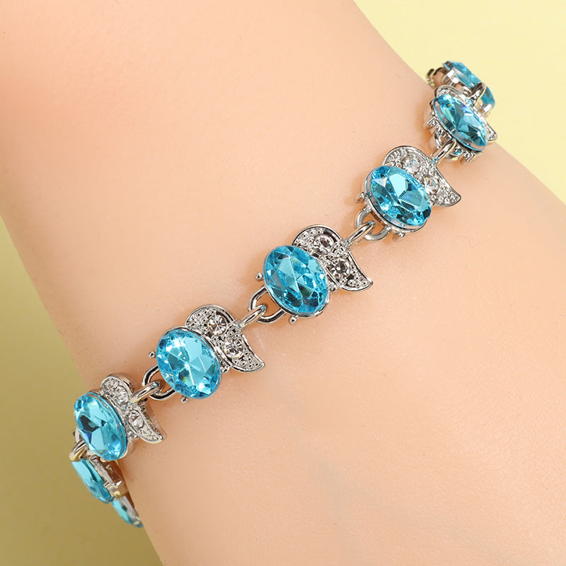 Women's Color Jewelry Zircon Rainbow Hand Accessory Bracelets