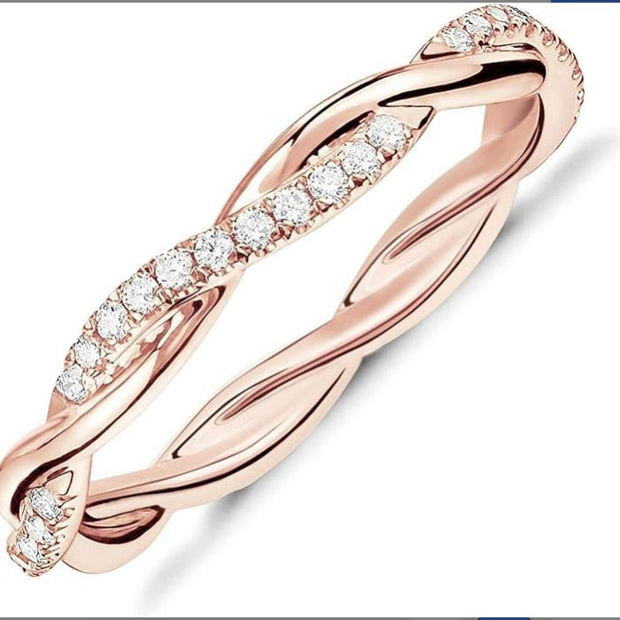 Casual Female Sier Gold Rose Cross Ring