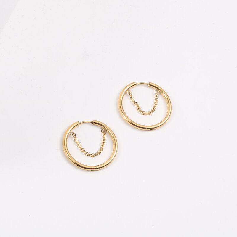 Titanium Steel Gold Plated Can Be Earrings