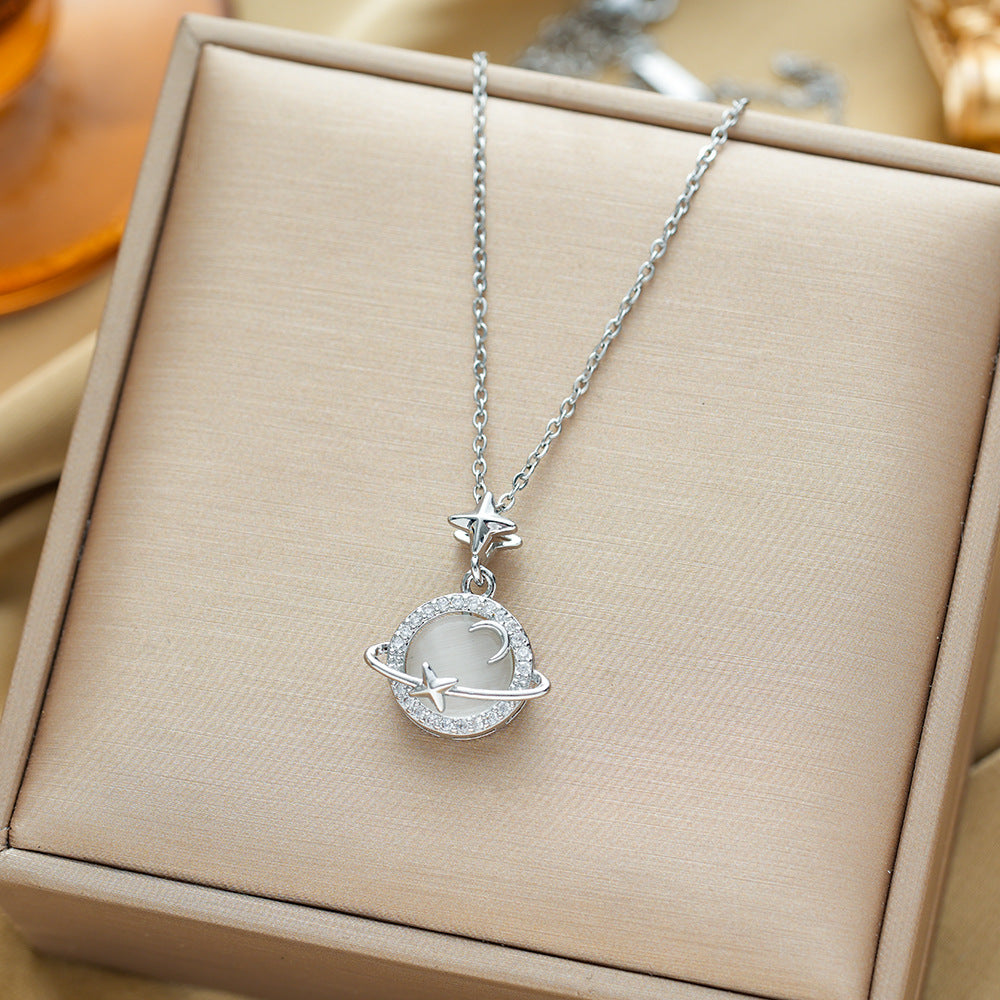 Women's Opal Planet Niche High Sense Clavicle Necklace