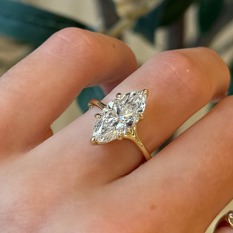 Light Luxury Horse Eye Diamond Female Exquisite High Sense Ring