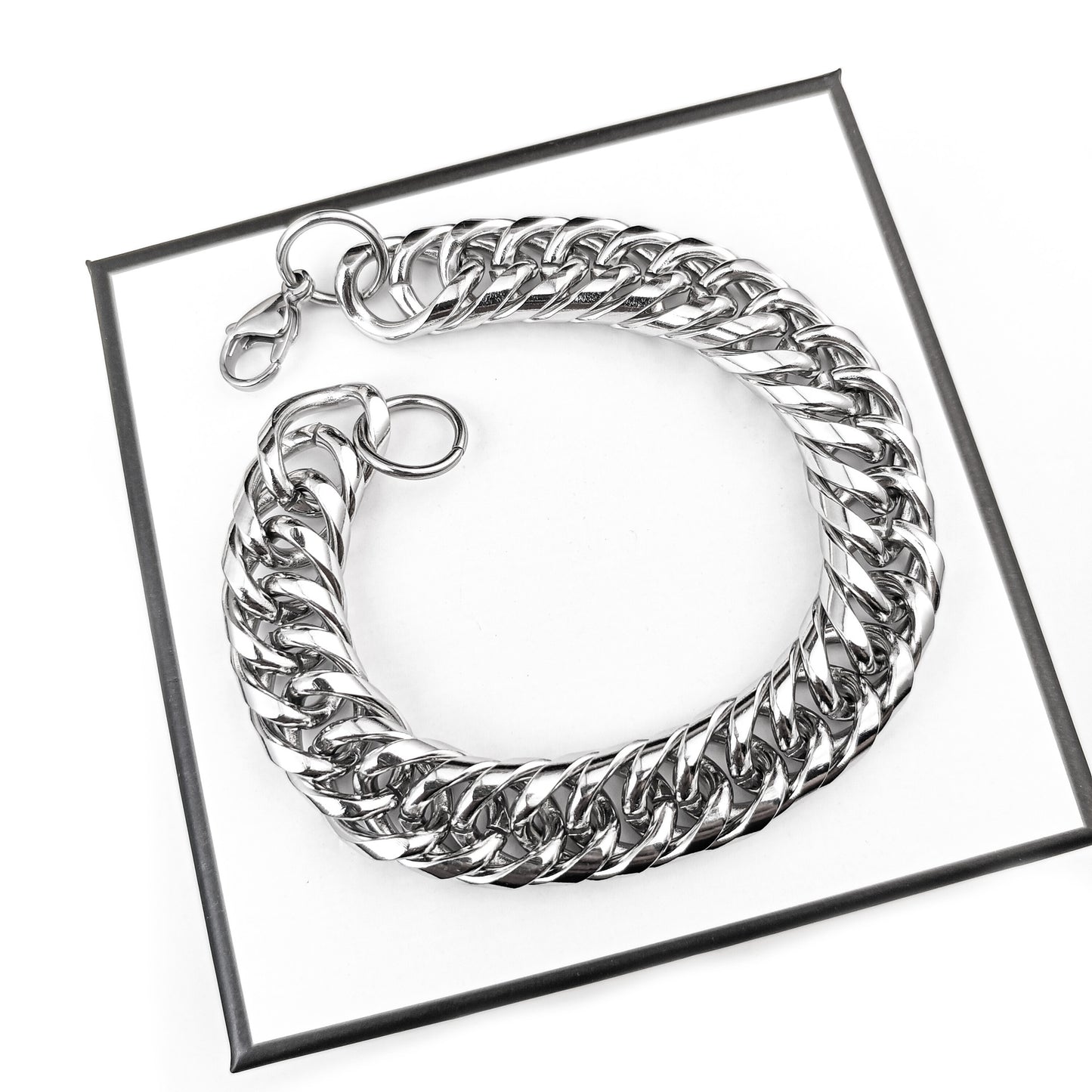 Men's Stainless Steel Woven Double Round Titanium Bracelets