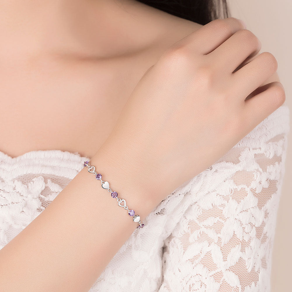 Bijoux de main plaqués argent pour femmes, en forme de cœur, pour Bracelets coréens