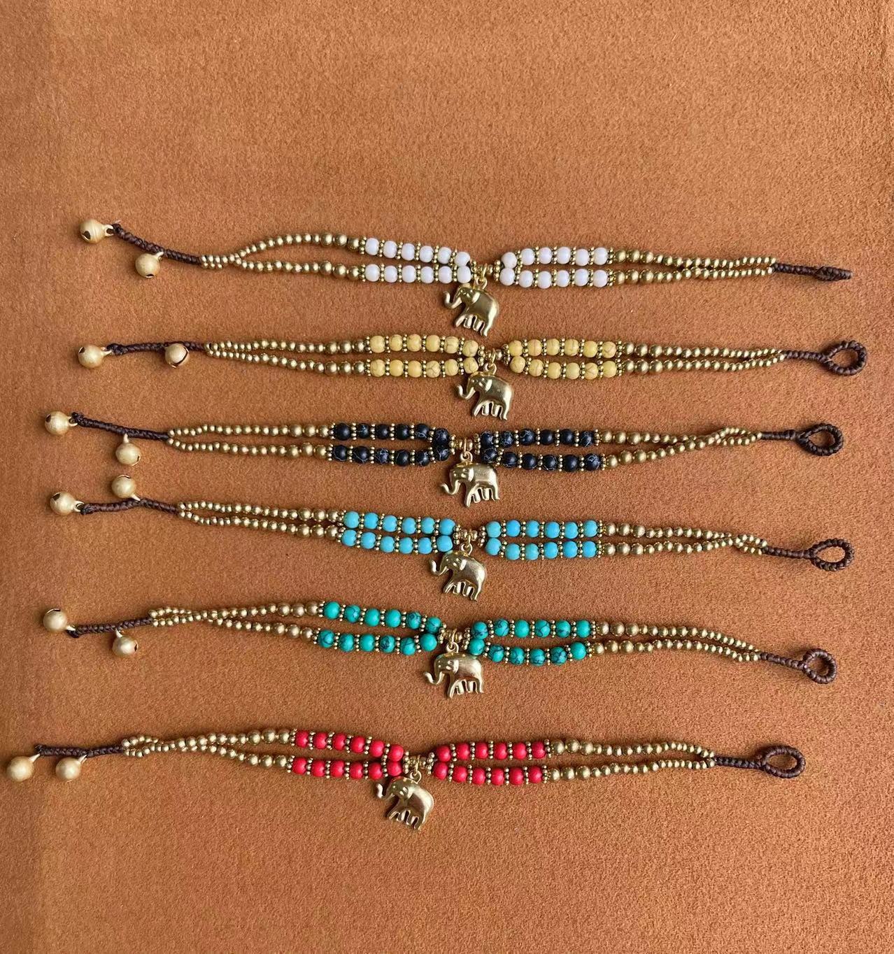 Style Tibetan Turquoise Copper Bead Hand-woven Bracelets