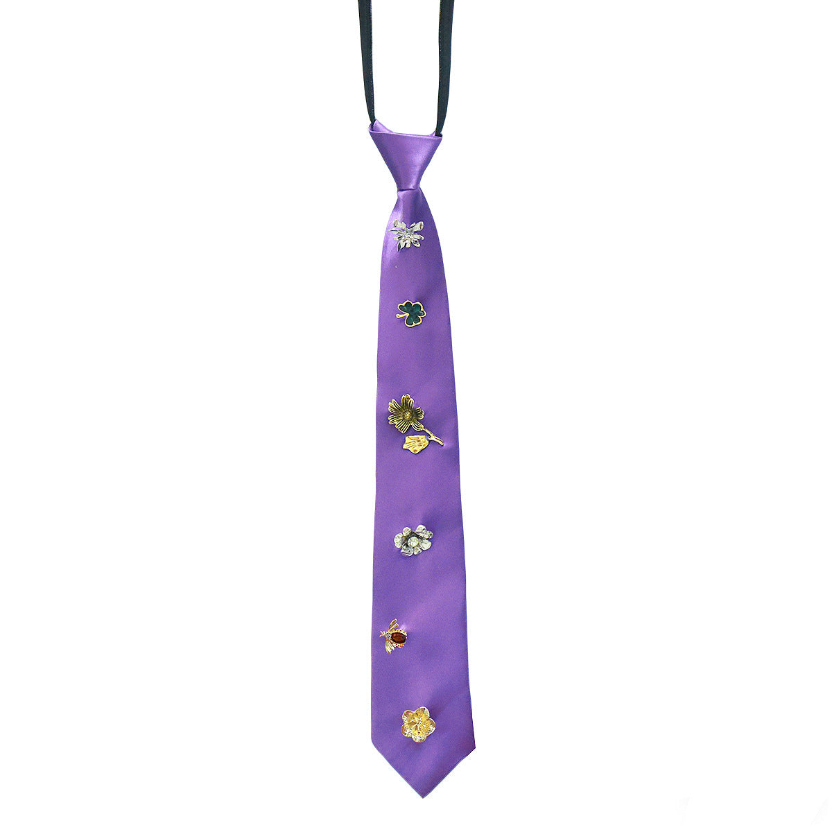 Creative Retro Suit Tie Personalized Alloy Flower Necklace