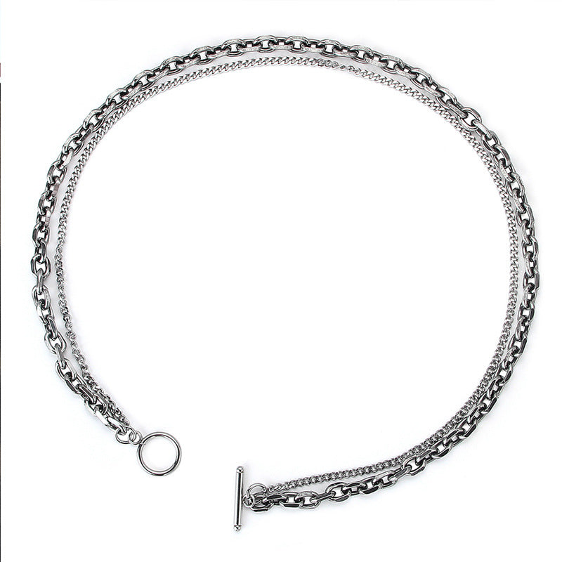 Women's & Men's & Buckle And Simple Double Layer Necklaces