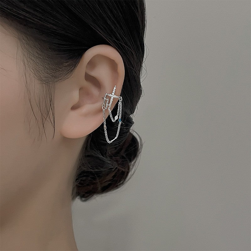 Starry Long Pearl Tassel Zircon Without Rings
