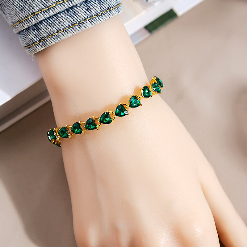 Rhinestone Fashion Color Willow Leaf Diamond Versatile Design Light Bracelets