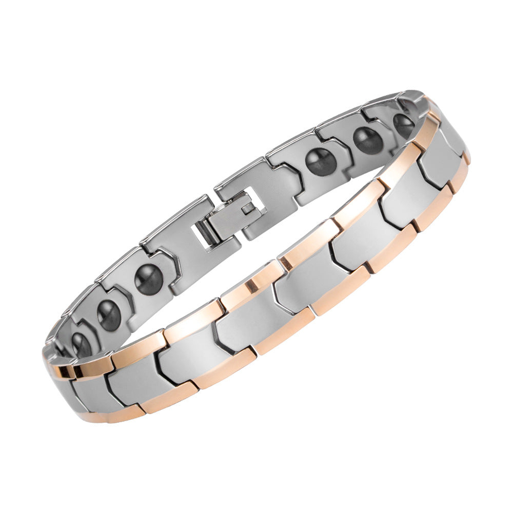 Men's Stainless Steel Magnetic Therapy Energy Ornament Bracelets