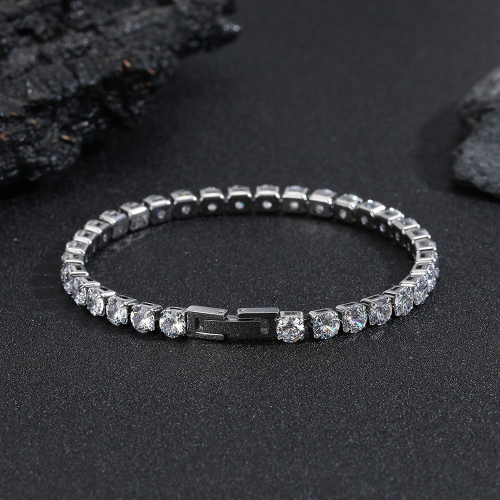 Women's & Men's Single Row Diamond Full Rhinestone Zircon Bracelet