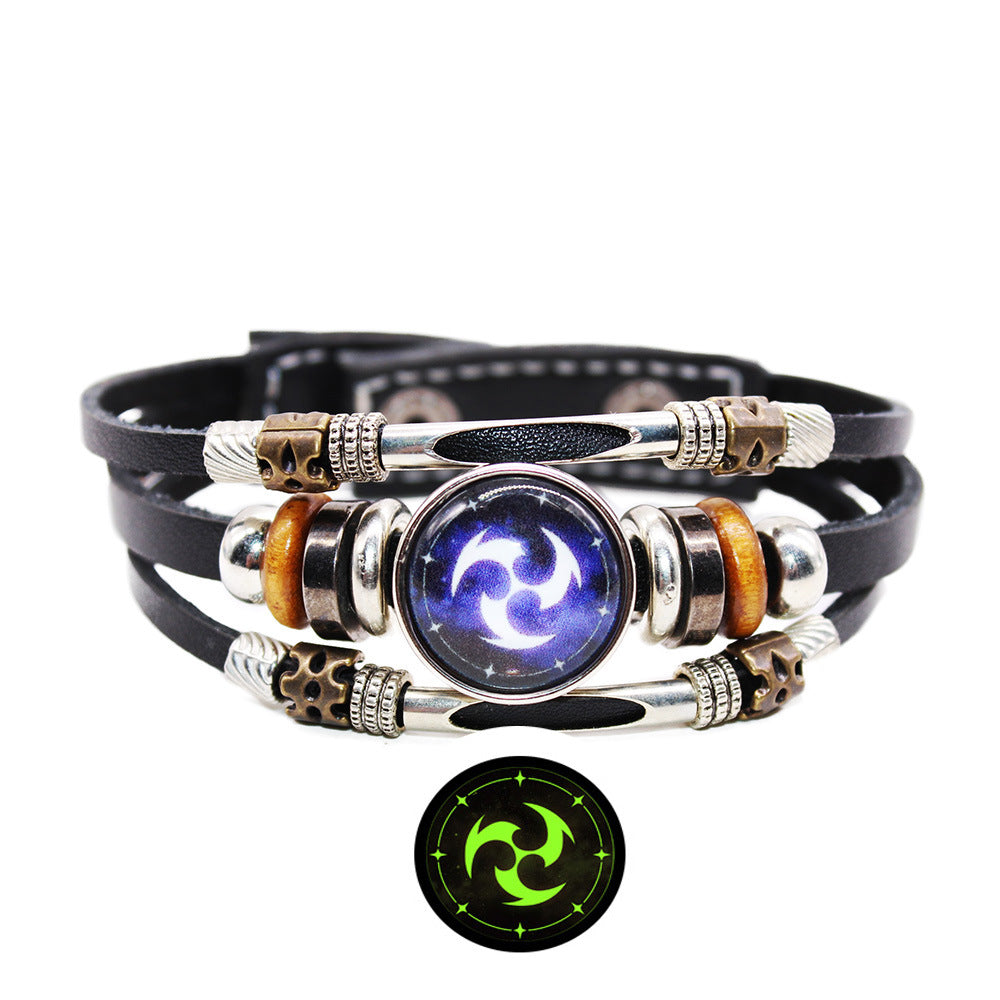 Women's & Men's & Original God Peripheral Time Stone Black Bracelets