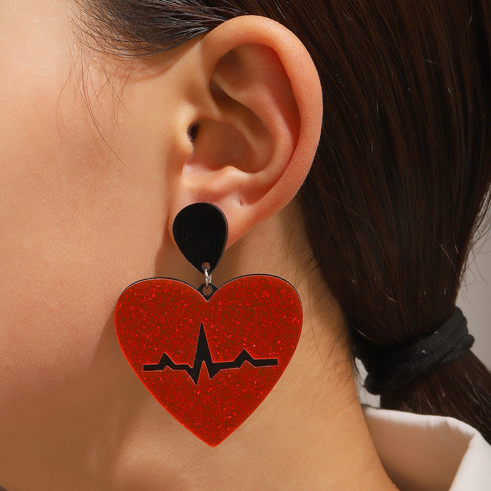 Boucles d'oreilles acryliques ailes de ciel d'amour pour la Saint-Valentin pour femmes