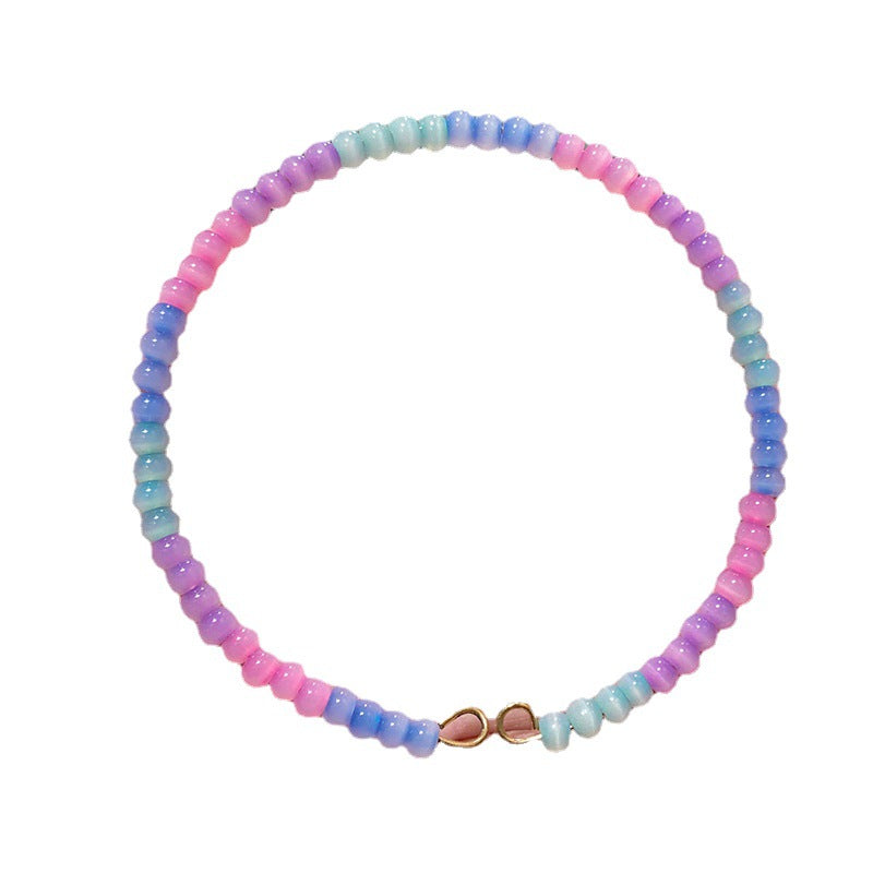 Niche Rainbow Candy Colored Glaze Gradient Bracelets