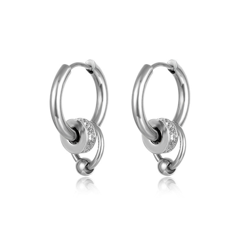 Men's Style Fashion Titanium Steel Summer Temperament Pierced Earrings