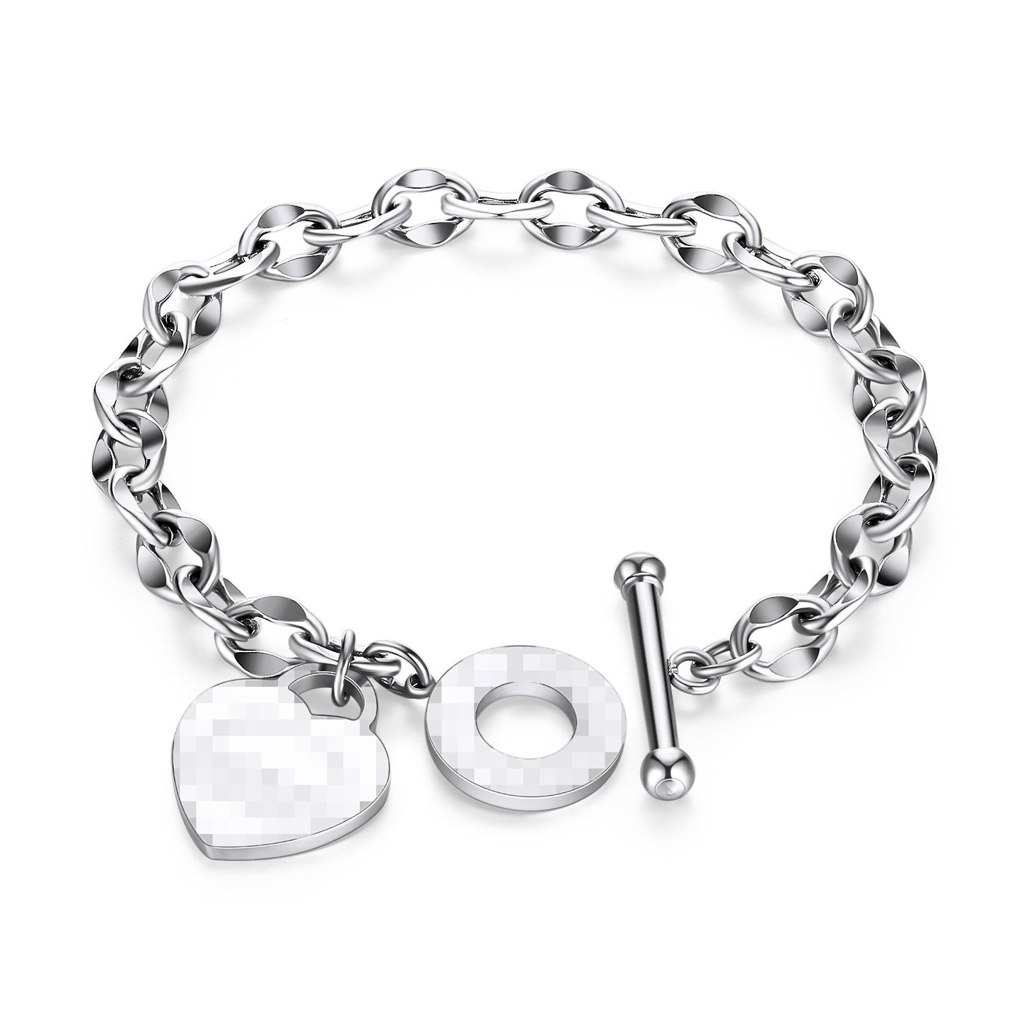 Damen-Armbänder aus Titan mit Love-Edelstahl-Design und Schnalle