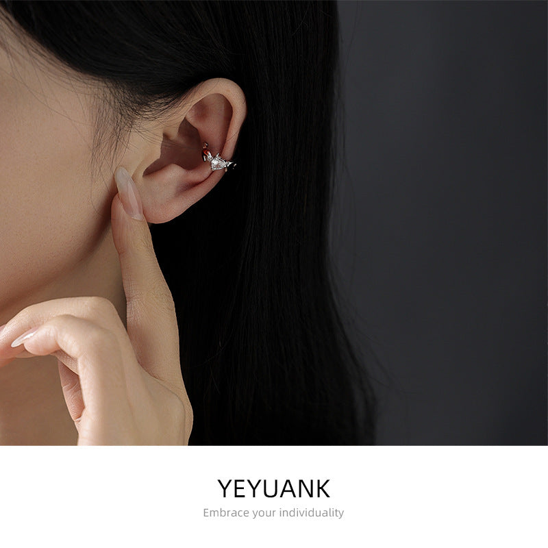 Style Neutral Fashion Commuter Niche Design Cold Zircon Without Pierced Ear Clip