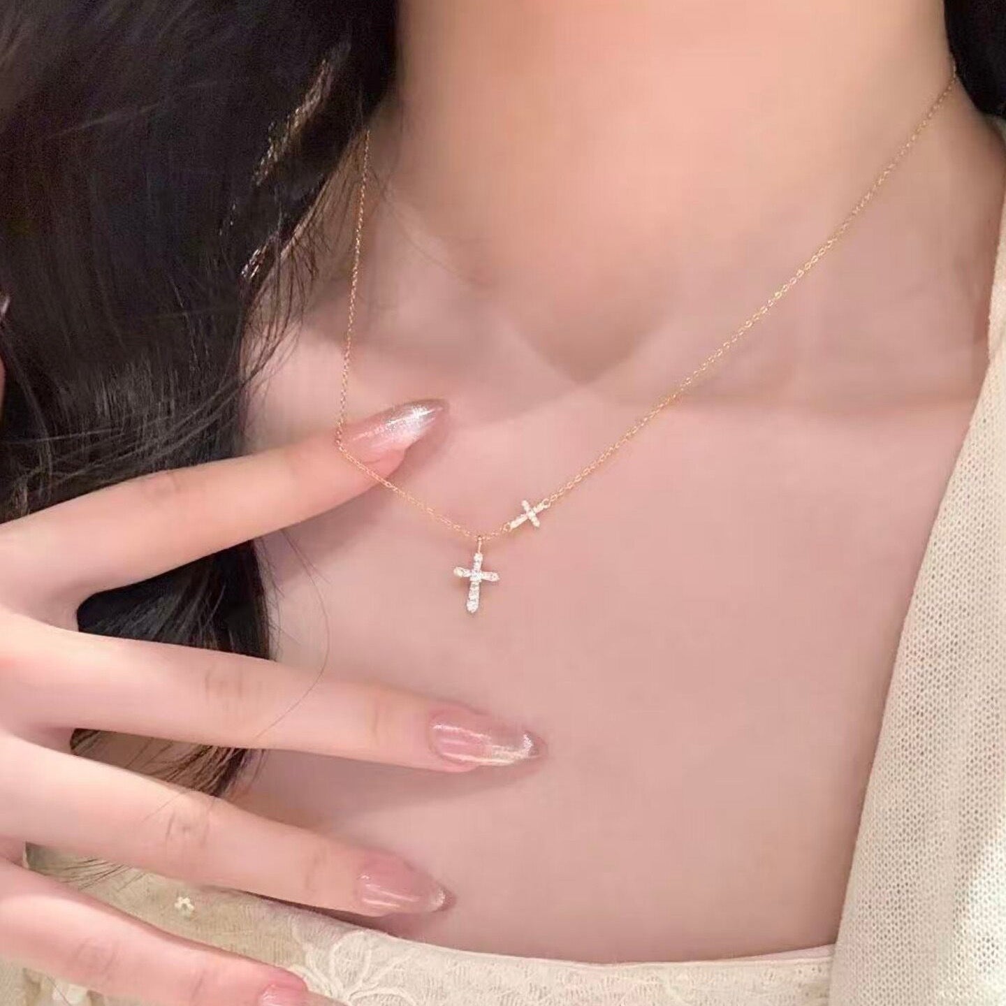Cross Female Clavicle Chain Light Luxury Minority High-grade Necklace