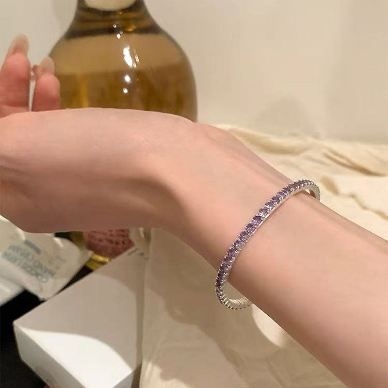 Women's Light Luxury High-grade Sterling Sier Flashing Zircon Bracelets