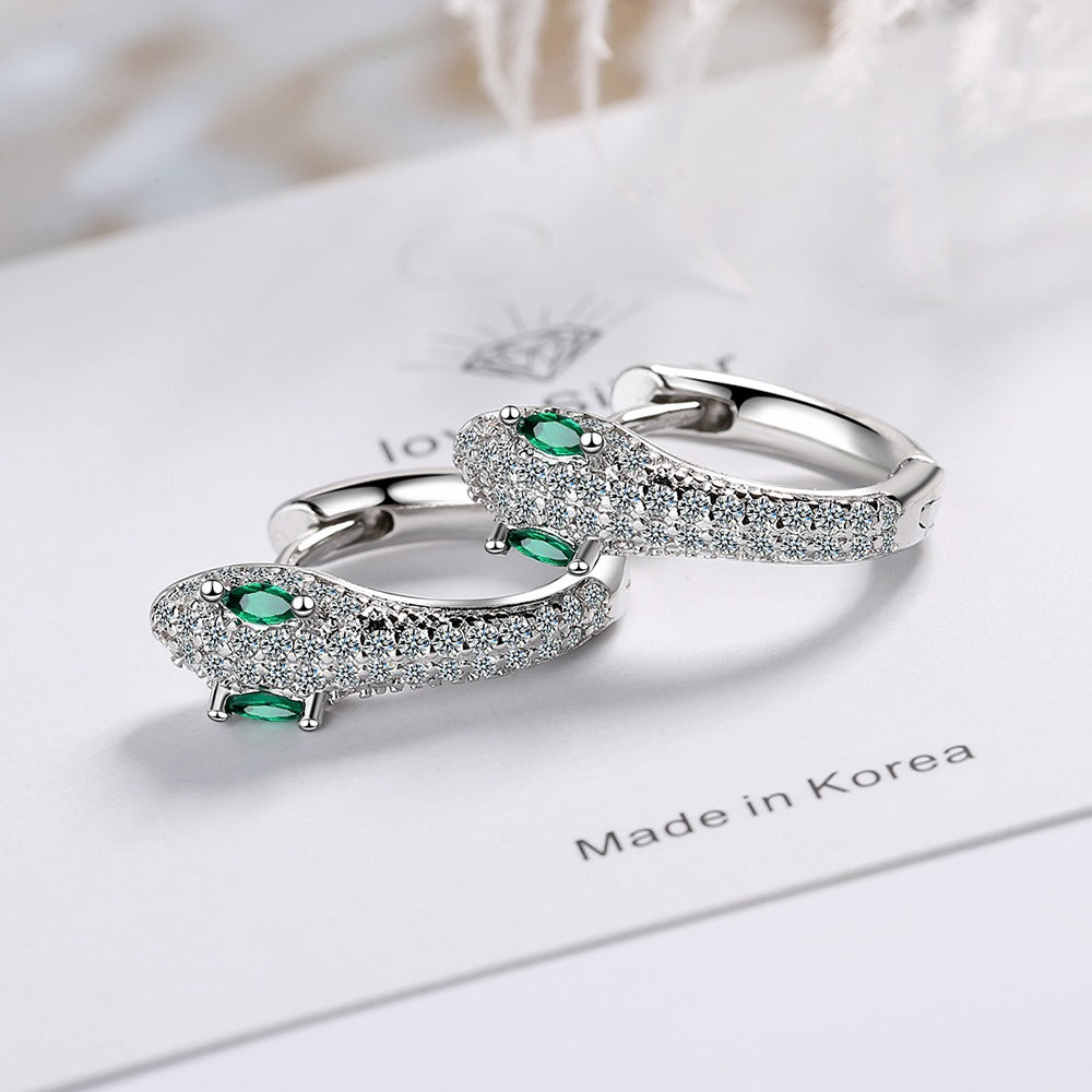 Light Luxury Personality Diamond Snake-shaped Ear Earrings