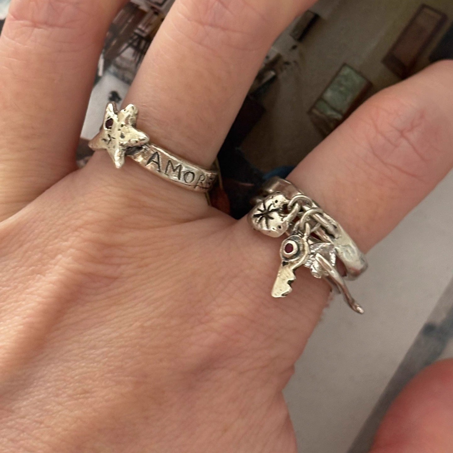 Design Style Couple Five-pointed Star English Female Ring