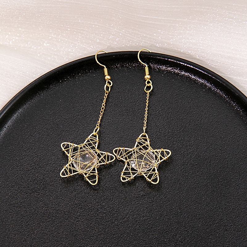 Girly Heart Hollow Stars Heart-shaped Long Simple Geometric Rings