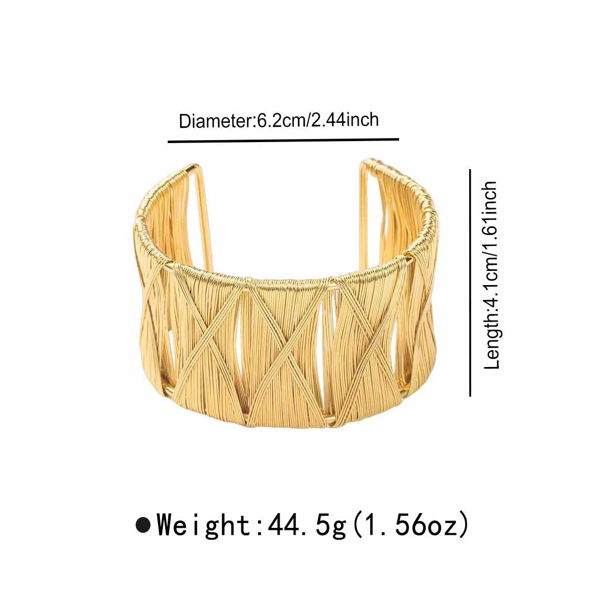 Women's Exaggerated Metal Texture Iron Wire Open Wide Bracelets