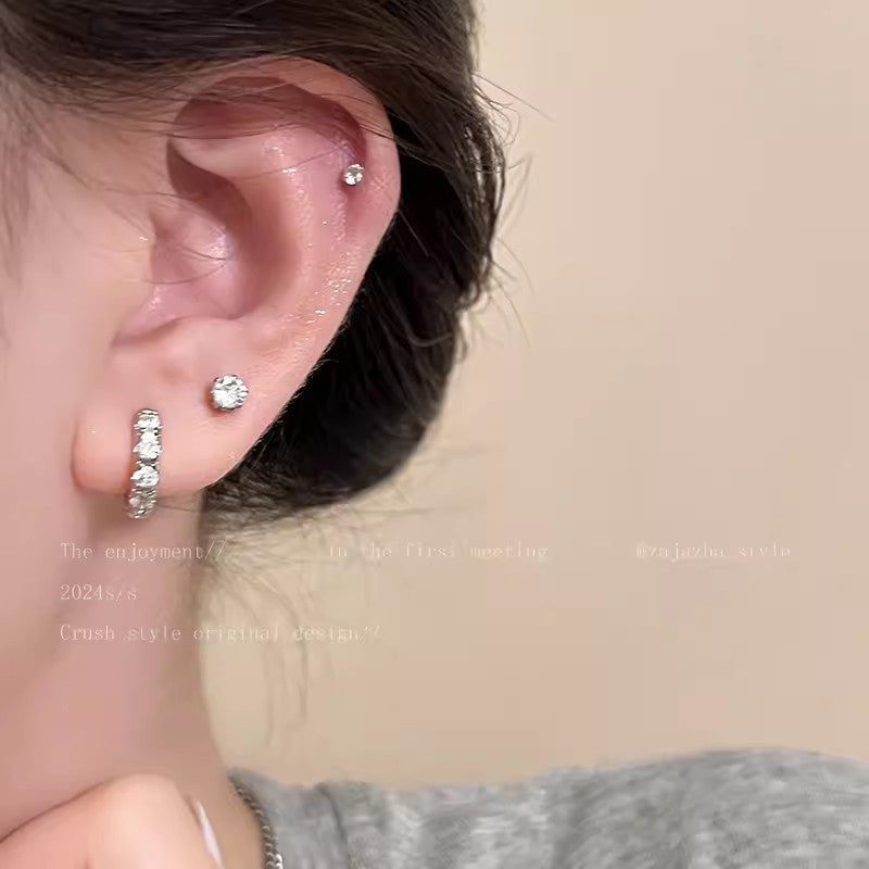 Women's Double Ear Circle Simple Light Luxury High-grade Summer Stud Earrings