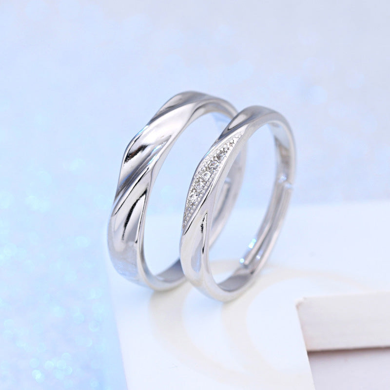 Plated Open Unisex Simple Rhinestone Love Rings – Nutricaodiaria