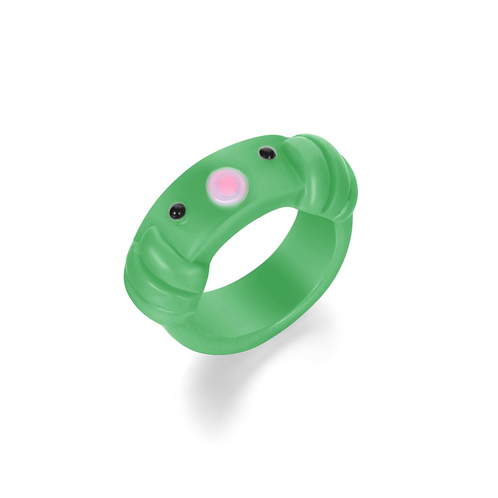 Cartoon Frog Fashion Cute Resin Index Rings