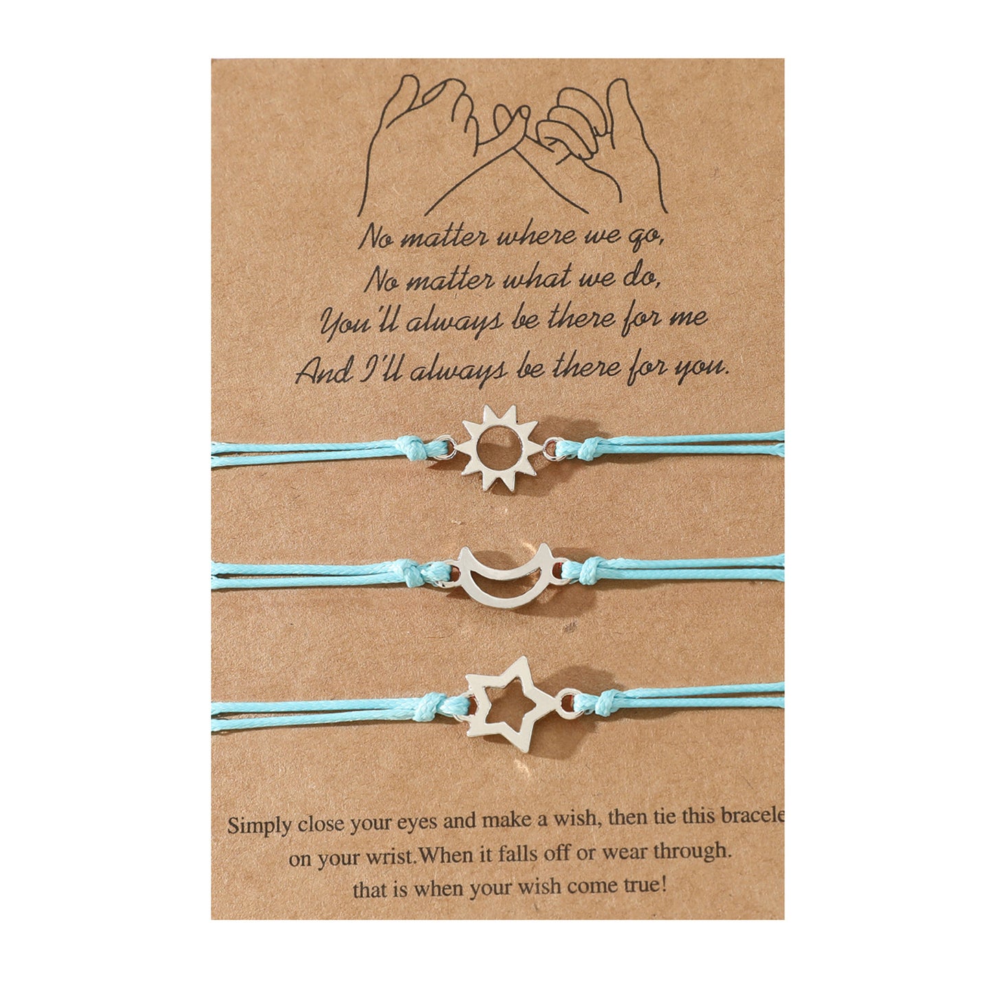 Friendship Card Personality Alloy Sun Moon Bracelets