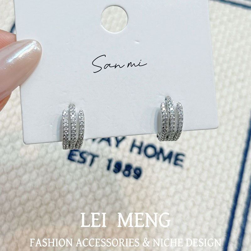 Women's Cold Style Zircon Retro High Sense Temperament Clip Personality Affordable Ear Buckle