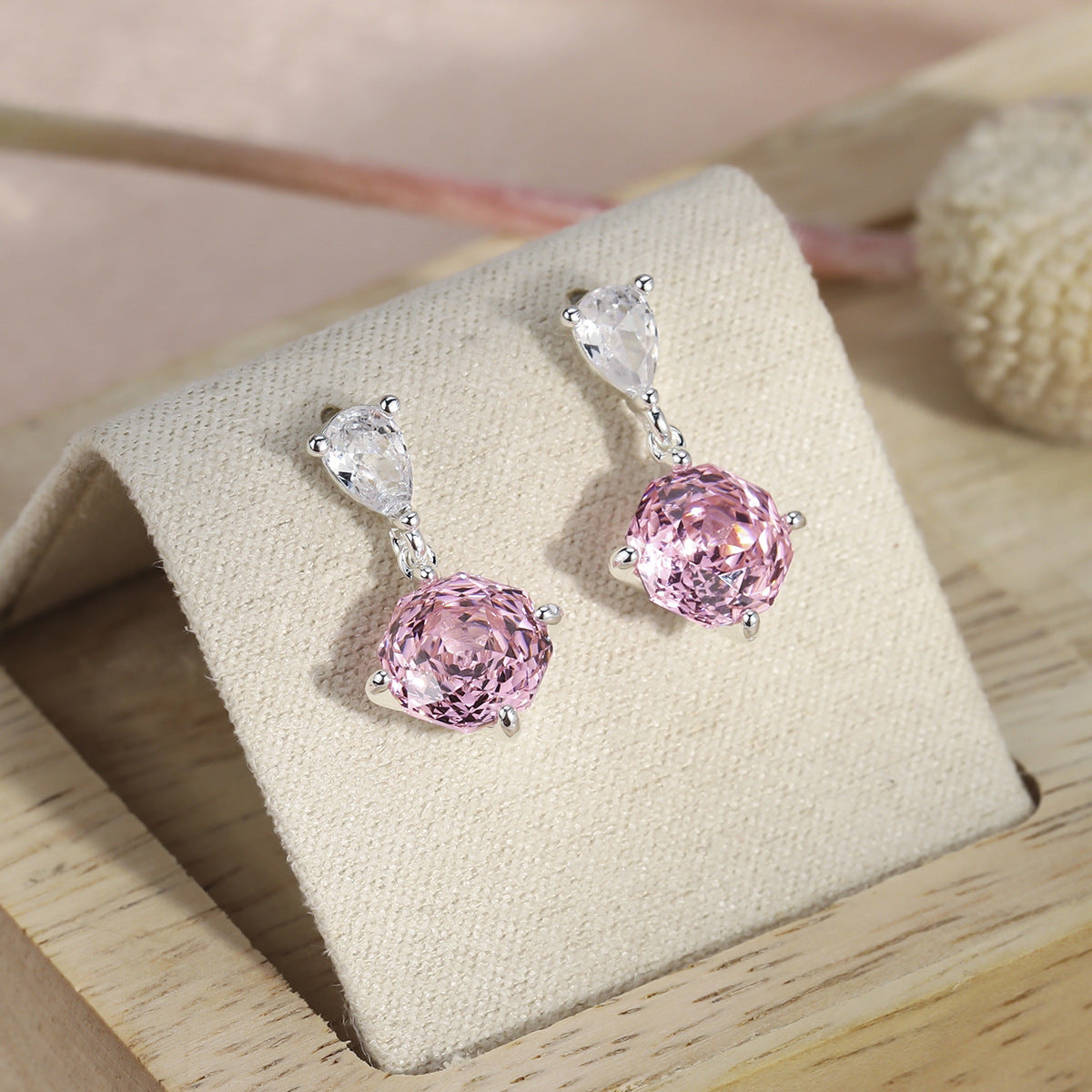 Pearl Colorful Zircon Female Fresh Temperament Stud Earrings