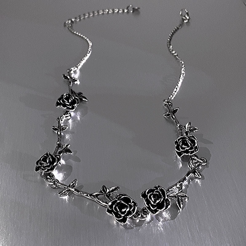 Women's & Men's Style Thorn Rose Retro Distressed Clavicle Chain Niche Necklace