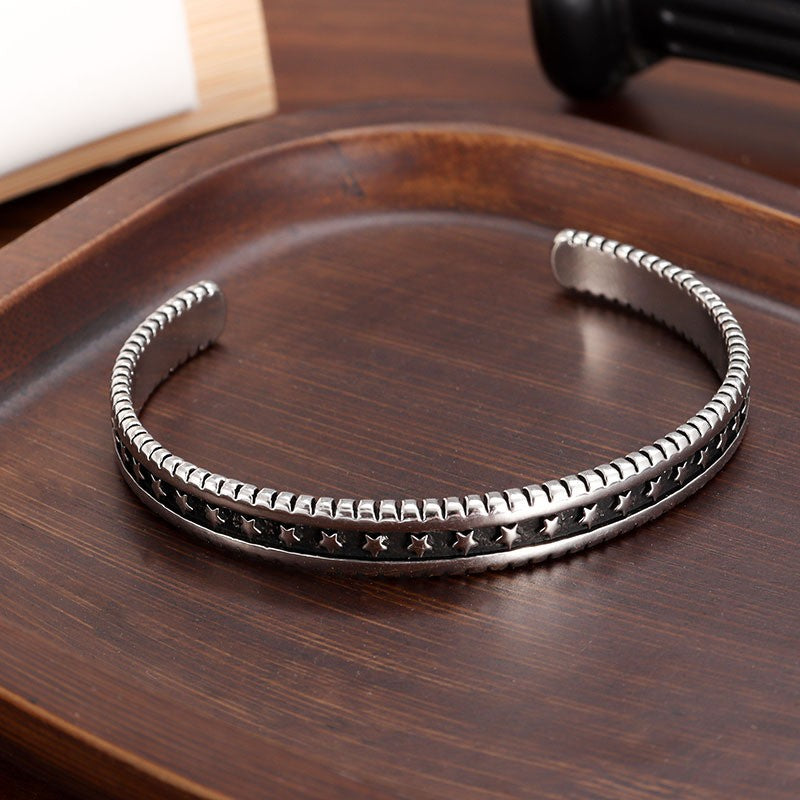 Vine Five-pointed Star Cross Dark Pattern Bracelet