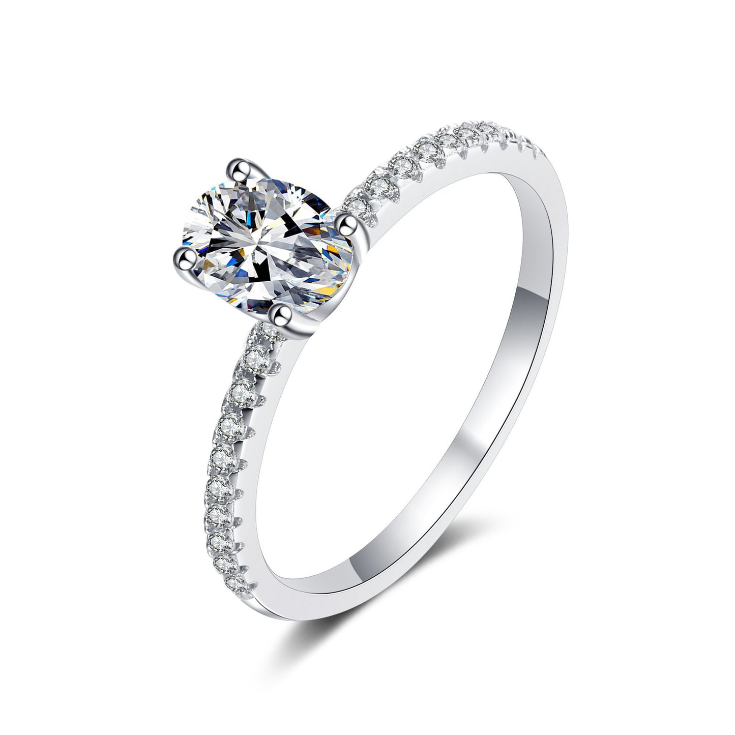 Women's Sier Big Diamond Proposal Shaped Diamond-shaped Rings