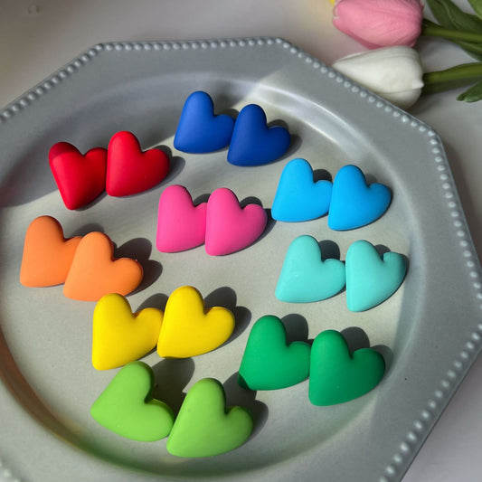 Ear Spray Paint Acrylic White Simple Stud Earrings