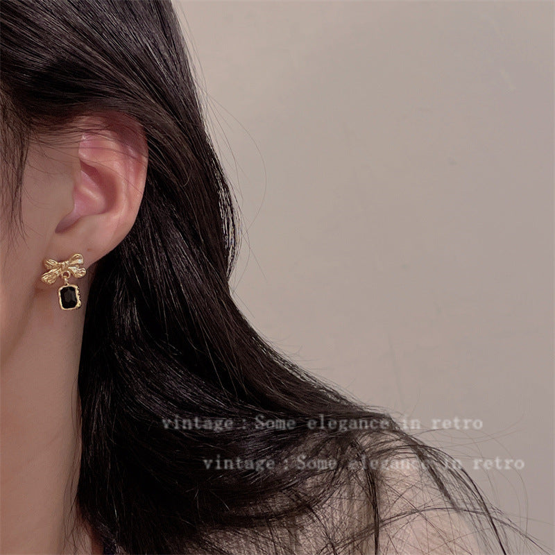 Zircon Sier Pin Light Luxury Temperament Earrings