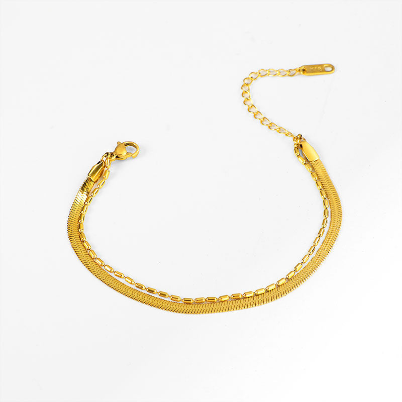 Steel Snake Bone Grain Female Niche Design Cold Bracelet