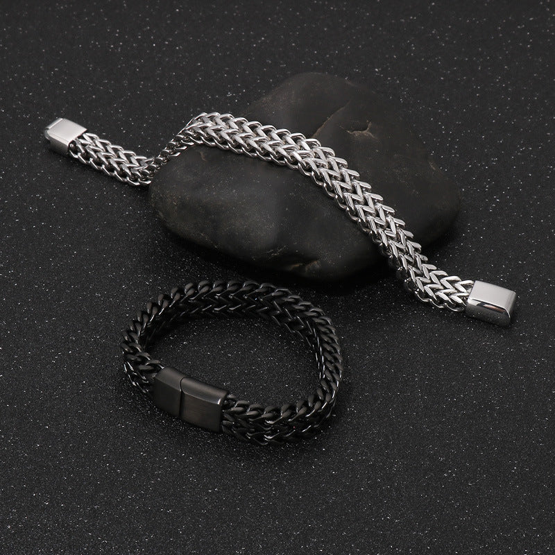 Men's Jewelry Simple Personality Woven Double Row Bracelets