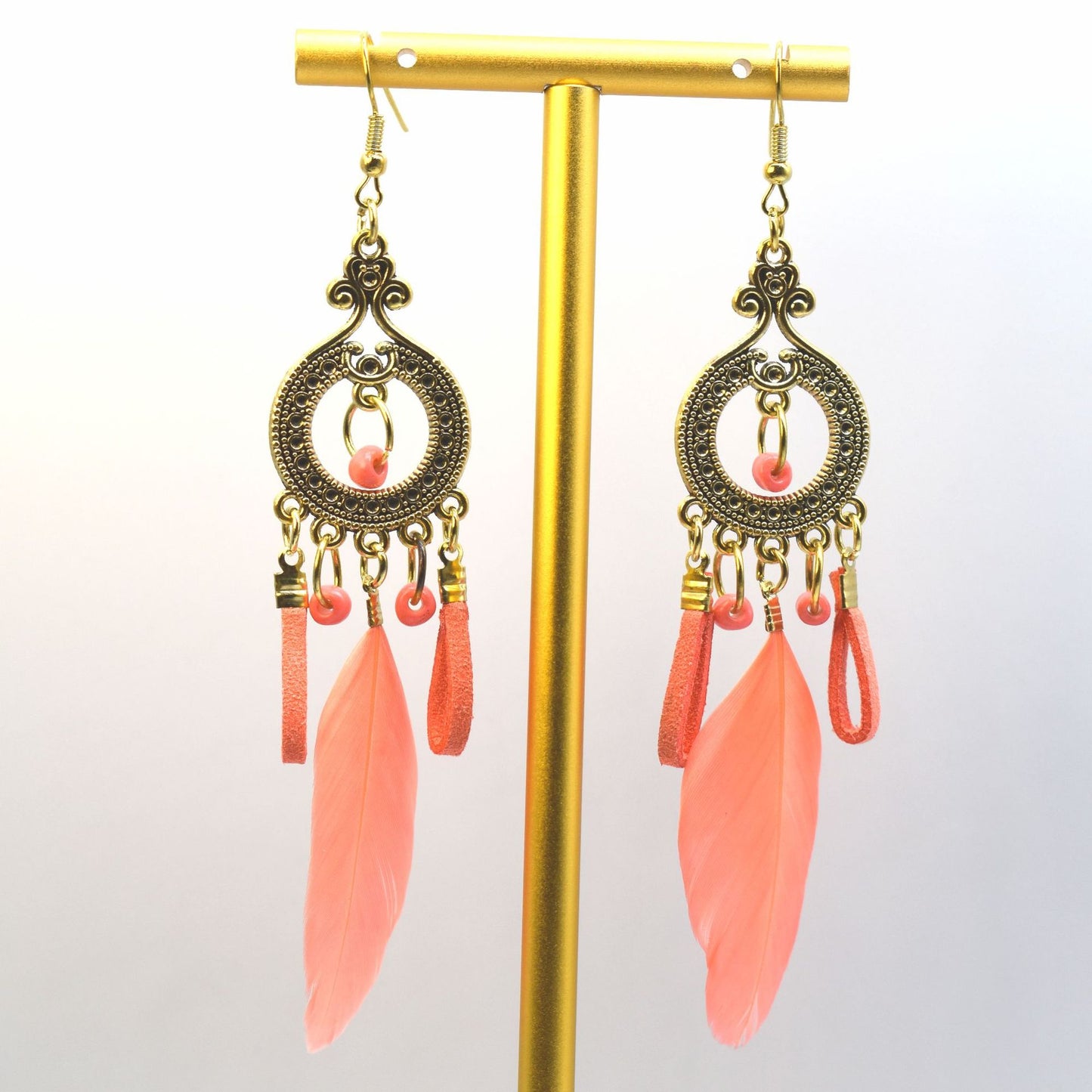 Style Vintage Feather Long Holiday Beads String Earrings