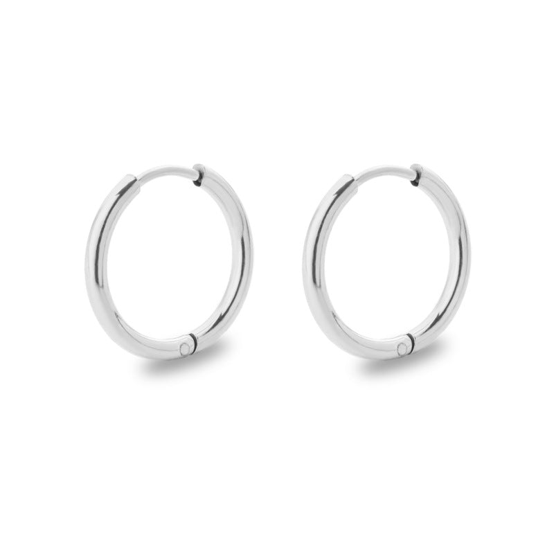 Titanium Steel Stainless Coil Trendy Arc Glossy Ear Buckle