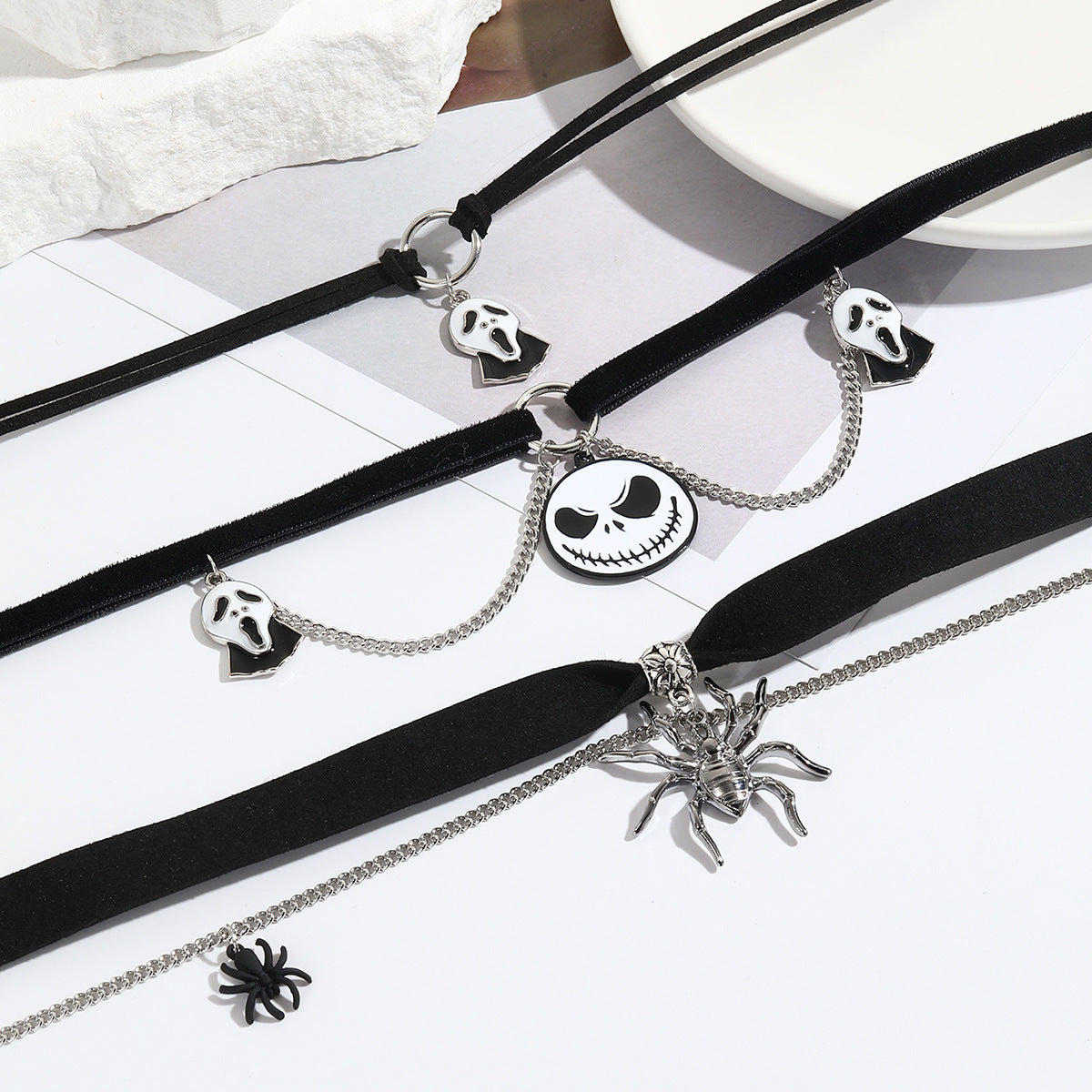 Skull Pumpkin Ghost Death Spider Pendant Necklaces