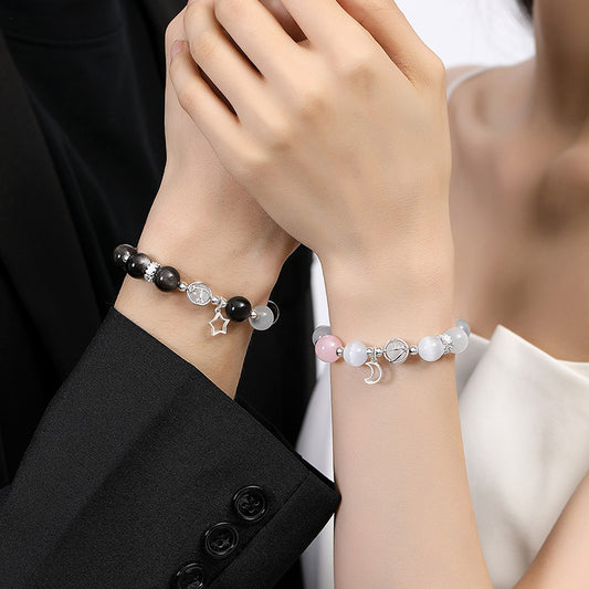 Love Natural Sier Stone Fresh Sweet Opal Valentine's Day Bracelet
