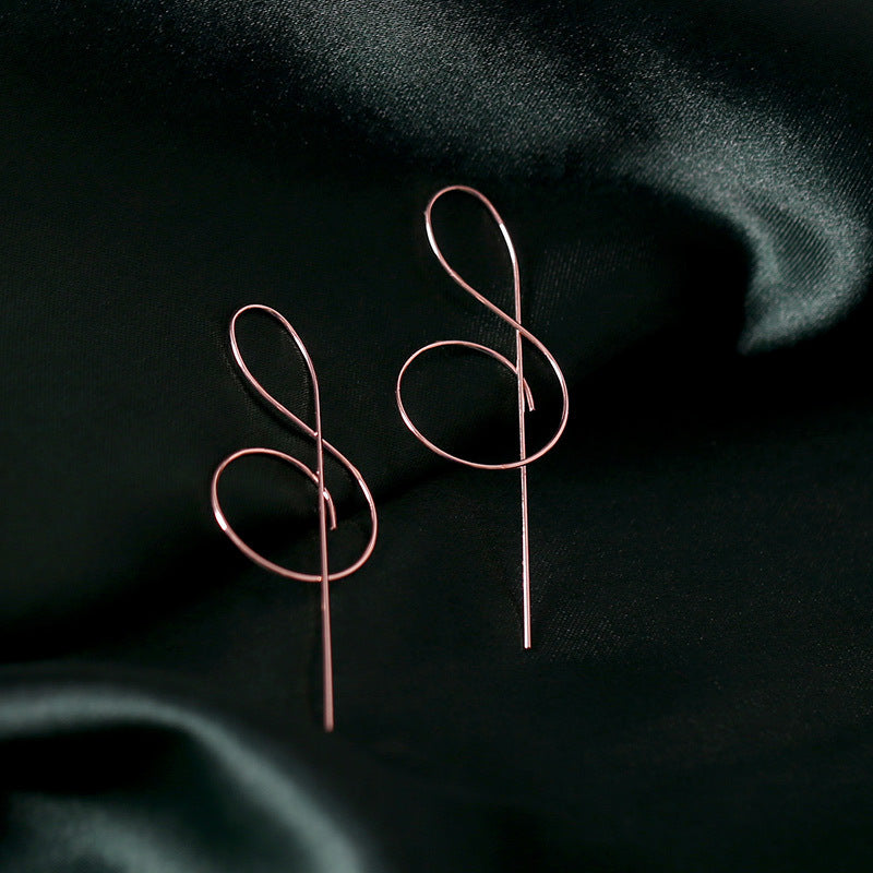 Women's Korean Style Simple Note Ear Clip Heart-shaped Zircon Rings