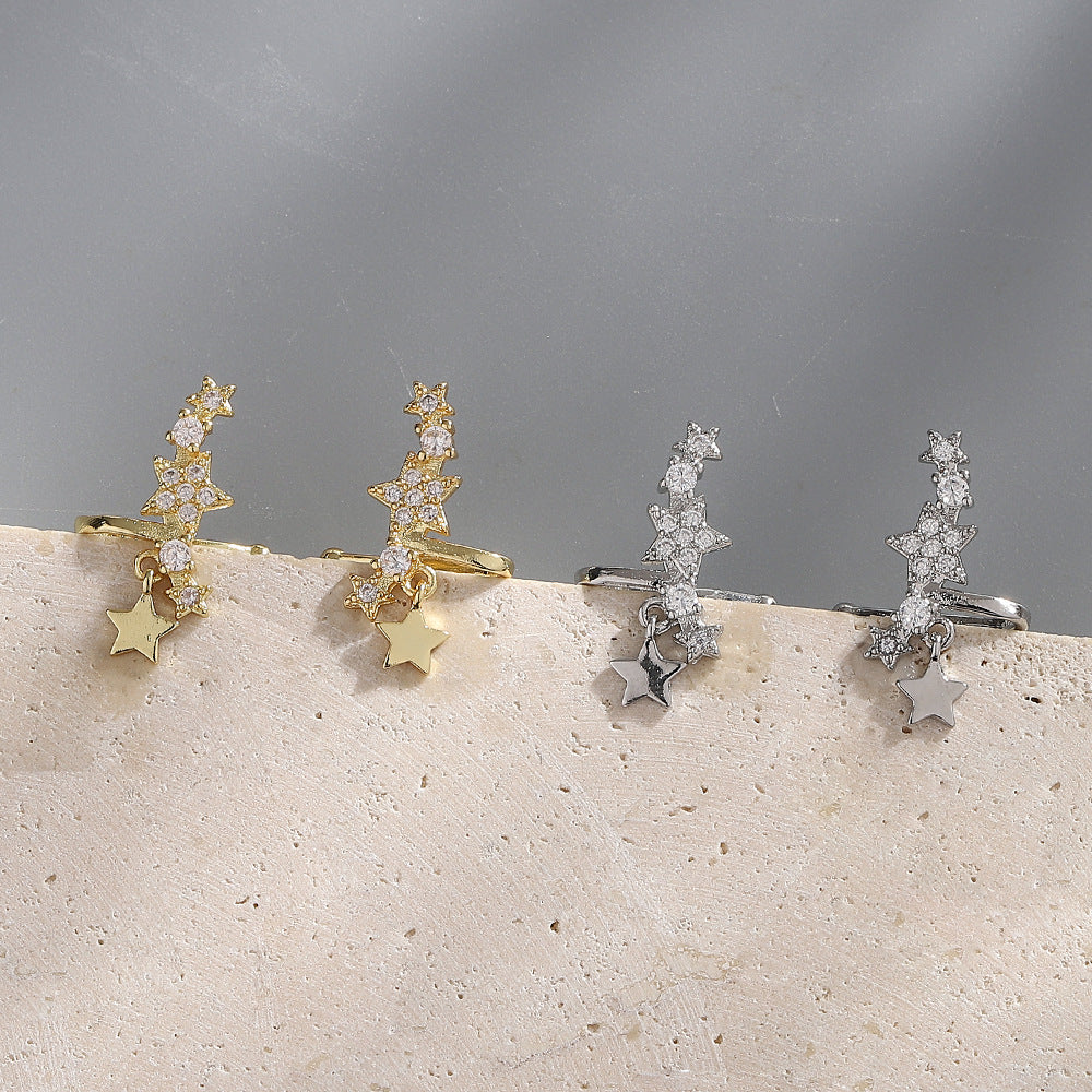 Temperamental Big Dipper Female Niche Personality Indie Rhinestone Ear Clip